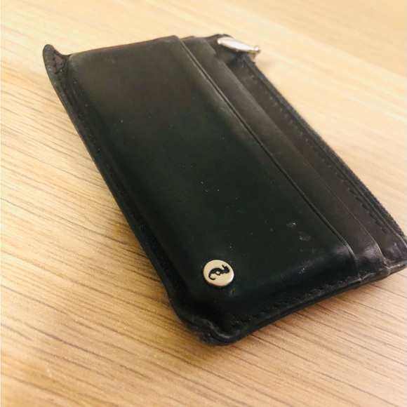 Unisex Black leather Waterford credit card & change wallet - Picture 2 of 14